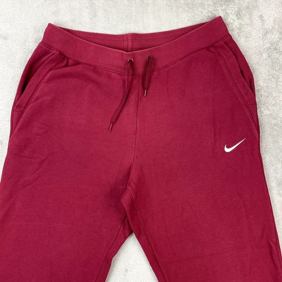 NIKE Sweatpants Mens Maroon Casual Loungewear Athletic Sweats Pockets Swoosh XL - Picture 3 of 8